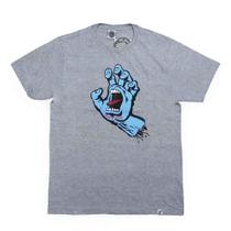 Camiseta Santa Cruz Screaming Hand Front Masculina Cinza Mes Camiseta Santa Cruz Screaming Hand Front Masculina Cinza Mes