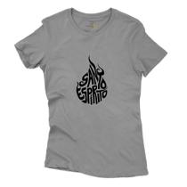 Camiseta Santo Espirito Religiosa Feminina Algodao Manga Curta Refrescante Alta Durabilidade