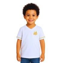 Camiseta Santos Infantil Ouro Estampa Dourada Oficial Camiseta Santos Infantil Ouro Estampa Dourada Oficial
