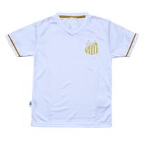Camiseta Santos Infantil Ouro Estampa Dourada Oficial