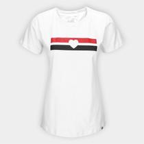 Camiseta São Paulo Clássica Coração Feminina Camiseta São Paulo Clássica Coração Feminina