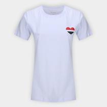 Camiseta São Paulo Coração Tricolor Feminina Camiseta São Paulo Coração Tricolor Feminina