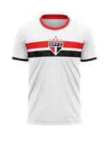 Camiseta São Paulo SPFC Stencil Infantil - Branco e Vermelho