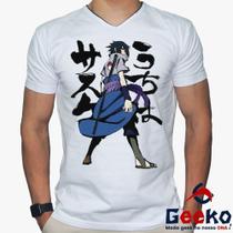 Camiseta Sasuke Uchiha 100% Algodão Naruto Anime Geeko