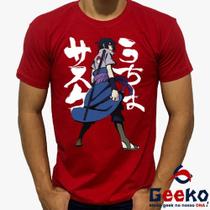 Camiseta Sasuke Uchiha 100% Algodão Naruto Anime Geeko