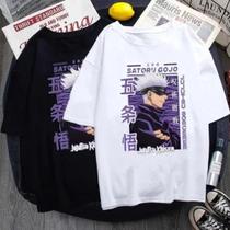 Camiseta Satoru Gojo Branca e Roxo M