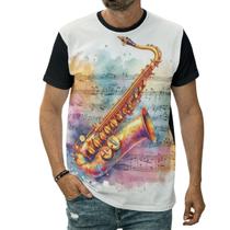 Camiseta Saxofone Instrumento Musical Sopro Sax Música Nota Camiseta Saxofone Instrumento Musical Sopro Sax Música Nota