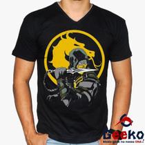 Camiseta Scorpion 100% Algodão Mortal Kombat Geeko