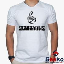 Camiseta Scorpions 100% Algodão Banda de Rock Geeko