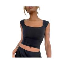 Camiseta Sem Mangas Azul Para Mulheres, Casual De Verão, Ajuste Slim, Moda Streetwear Camiseta Sem Mangas Azul Para Mulheres, Casual De Verão, Ajuste Slim, Moda Streetwear