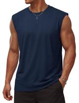 Camiseta sem mangas de algodão TACVASEN para homens Navy S Camiseta sem mangas de algodão TACVASEN para homens Navy S