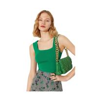Camiseta Sem Mangas Feminina Slim Fit Com Decote Em U, Verão 2023, Casual, Cor Sólida, Top Básico