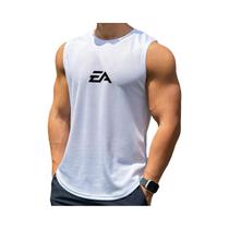 Camiseta Sem Mangas Masculina Em Malha, Secagem Rápida, Gola Redonda, Pullover Para Fitness, Natação