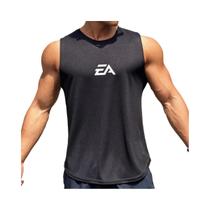 Camiseta Sem Mangas Masculina Em Malha, Secagem Rápida, Gola Redonda, Pullover Para Fitness, Natação