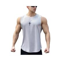 Camiseta Sem Mangas Masculina Para Corrida De Verão, Secagem Rápida, Top De Fitness Com Decote