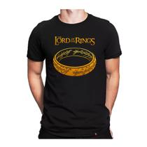 Camiseta Senhor Dos Anéis Estampa Dourada Hobbits