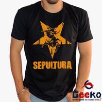 Camiseta Sepultura 100% Algodão Rock Nacional Geeko