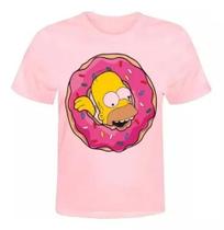 Camiseta Sèrie The Simpsons Bart Donuts Rosa Envio Imediato