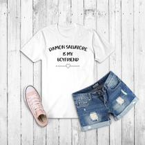 Camiseta série - The Vampire Diaries - Damon - Baby look - Blusa Feminina