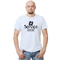 Camiseta Serviço Social Camisa Personalizada Blusa Adulto Algodão com Poliéster