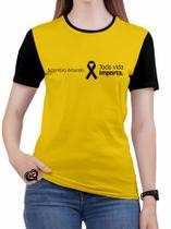 Camiseta Setembro Amarelo Feminina blusa - Alemark