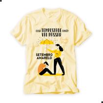 Camiseta Setembro Amarelo Frase Prevenção Suicídio Unissex Camisa Amarela - MAVILI CRIATIVA