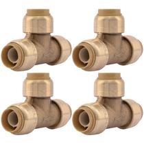 Camiseta SharkBite com encaixe de encanamento, pacote de 1/2 polegada com 4 latões