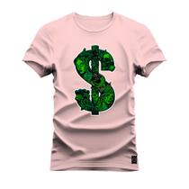 Camiseta Sifrão Dinhiero Plus Size Extra Grande 30.1 Penteada Estampada