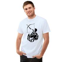Camiseta Signo Sagitário Tribal Zodíaco Camisa Personalizada Blusa Adulto Algodão com Poliéster