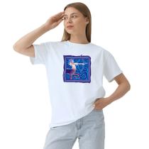 Camiseta Signo Sagitário Zodíaco Camisa Personalizada Blusa Adulto Algodão com Poliéster