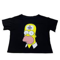 Camiseta Simpsons Hommer Blusa Cropped Baby Look Blusinha Feminina Sf556
