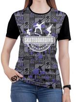 Camiseta Skate Skatista Feminina blusa Esqueite Esporte Brd Camiseta Skate Skatista Feminina blusa Esqueite Esporte Brd