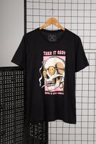 Camiseta Skull Smoking - Preta