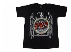 Camiseta Slayer Logo Blusa Adulto Banda De Rock Pu040 BM