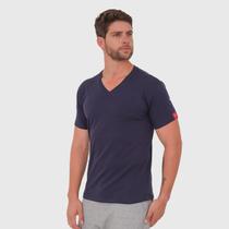 Camiseta Slim Basic Gola V Marinho Camiseta Slim Basic Gola V Marinho