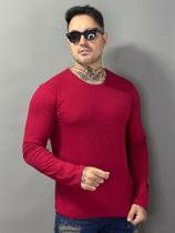 Camiseta Slim Fit Manga Longa Canelada Não Desbota e Nem Precisa Passar