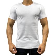 Camiseta Slim Fit Masculina Curta Branca Lisa Basica Premium - AUSTIN CLUB