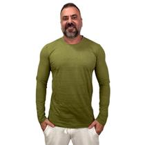 Camiseta slim manga longa peletizada algodão premium