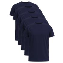Camiseta Slim Mixseg Malha Pv Azul Marinho Kit 5 Peças Camiseta Slim Mixseg Malha Pv Azul Marinho Kit 5 Peças