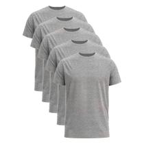 Camiseta Slim Mixseg Malha Pv Cinza Mescla Kit 5 Peças Camiseta Slim Mixseg Malha Pv Cinza Mescla Kit 5 Peças
