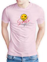 Camiseta "Smile Every Day" 100% Algodão Unissex Sorria Todos os Dias Alta Qualidade