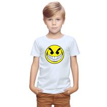 Camiseta Smile Sinistro Camisa Personalizada Blusa Infantil e Juvenil Algodão com Poliéster