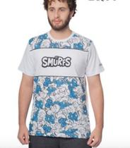 Camiseta Smurfs Masculina Personagem Gangster 100% Algodão Manga Curta