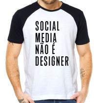 Camiseta social media não e designer camisa divertida