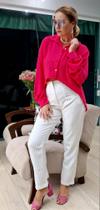 Camiseta social rosa tam M Maycloset