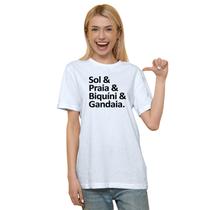 Camiseta Sol & Praia & Biquíni & Gandaia Camisa Personalizada Blusa Adulto Algodão com Poliéster Camiseta Sol & Praia & Biquíni & Gandaia Camisa Personalizada Blusa Adulto Algodão com Poliéster