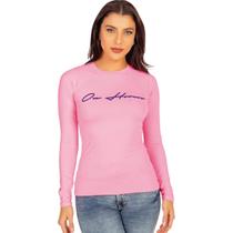 Camiseta Solar Feminina UV Proteção Térmica Rosa - Ox Horns Camiseta Solar Feminina UV Proteção Térmica Rosa - Ox Horns