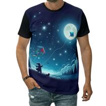 Camiseta Soltar Pipa No Campo Noite Lua Cheia Papagaio Pipas Camiseta Soltar Pipa No Campo Noite Lua Cheia Papagaio Pipas