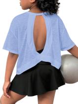 Camiseta SOLY HUX feminina de treino de costas abertas de manga curta 8Y Camiseta SOLY HUX feminina de treino de costas abertas de manga curta 8Y