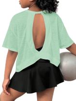 Camiseta SOLY HUX feminina de treino de costas abertas de manga curta 9Y Camiseta SOLY HUX feminina de treino de costas abertas de manga curta 9Y